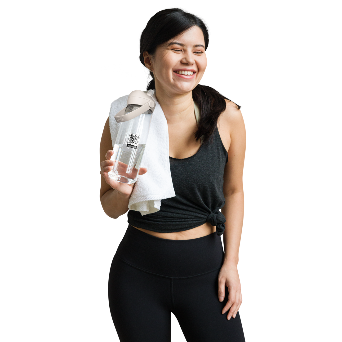Flip straw water bottle